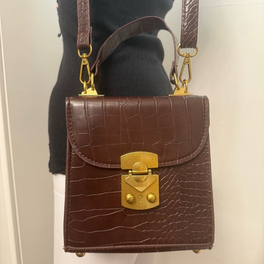Mini Stone Pattern PU Faux Leather Crossbody Bag Shoulder Messenger Bag Handbag